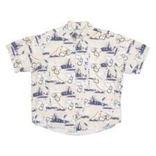 Camicia Hawaiana Beige A Fiori