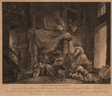 CHATELAIN (*1710) di ROBERT (*1733), La cuoca italiana, ruota. Barocco