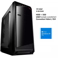 PC DESKTOP i5 ASSEMBLATO COMPUTER RAM 8 GB SSD+HDD HDMI Windows 10 Pro