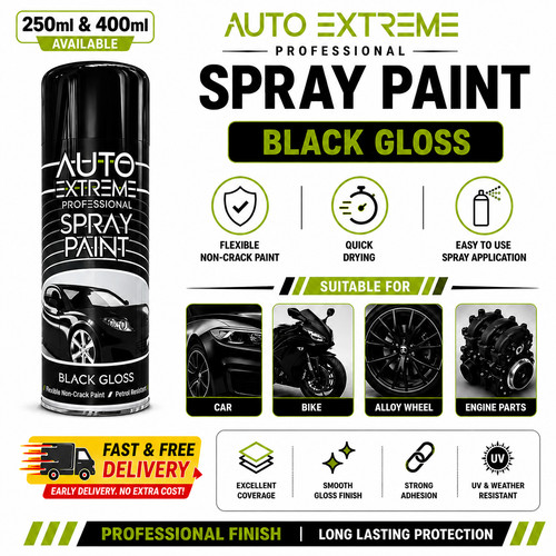 Vernice spray nera lucida - spray,