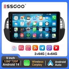 Per FIAT 500 2007-2015 2+64G Autoradio Carplay Android 14 Auto GPS Navi WIFI RDS
