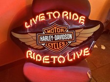 Lampada Insegna Luminosa Harley Davidson -motor sport logo-