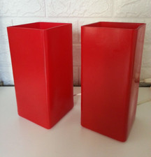 IKEA GRÖNÖ B0011 DUE LAMPADE DA TAVOLO COMODINO VINTAGE VETRO COLORATO ROSSO