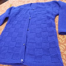 Maglia Cardigan Viola Fatto Ai Ferri tg 48