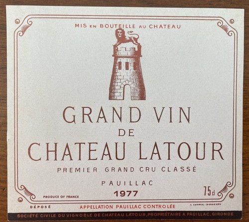 étiquette château latour - château,
