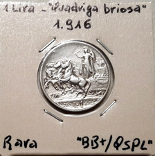 1 LIRA 1916 QUADRIGA BRIOSA - VITTORIO EMANUELE III - REGNO D'ITALIA - RARA