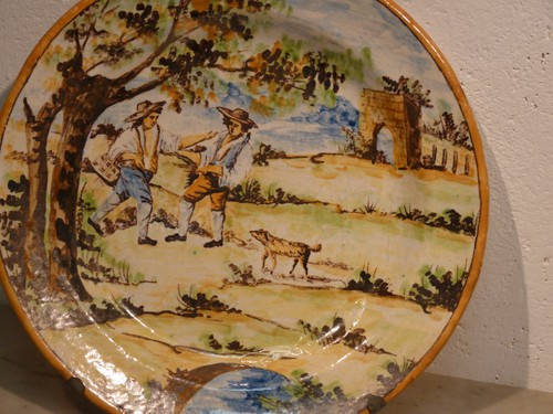 Piatto maiolica castelli epoca - piatto,