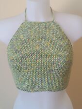 Top donna-ragazza all'uncinetto, filato estivo dal colore brillante