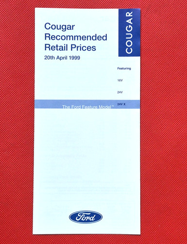 Listino prezzi ford cougar - ford,