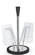 Giannini glossy, portabicchieri nero in acciaio e legno, qualità extra