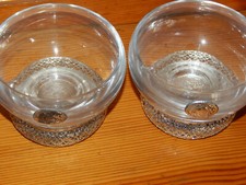 Antica Coppia di coppe coppette vetro e metallo gelato macedonia vintage