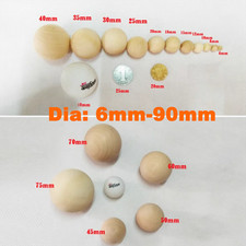 Palline artigianali in legno naturale diametro 6 mm-90 mm forniture fai da te sfere in legno massello