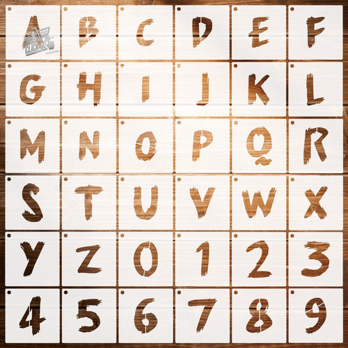 36pz kit stencil - stencil, lettere