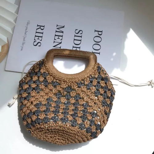 Borsa paglia intrecciata - paglia,