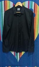 Camicia da uomo manica lunga Renovi in cotone colore nero tinta unita taglia XL