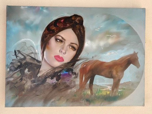 Dipinto olio tela 50x70 cm - su,