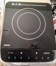 Piano Cottura Induzione Ceramica Portatile 2000W Cristallo Nero Piano Cottura Fuoco Singolo