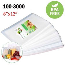 100-3000 Quart 8"x12" Sacchetto Sigillante Sottovuoto Goffrato Salva Alimenti Confezione Conservazione 4Mil