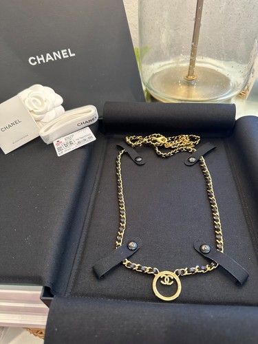 Collana lunga chanel 24c pelle - collana,