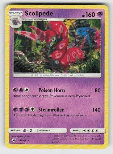 Scolipede 147 raro ombre - scolipede,
