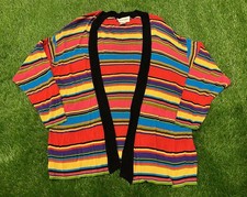 Cardigan colorato a righe vintage Emanuel Ungaro anni 80 90 Made in Italy - Taglia SMALL