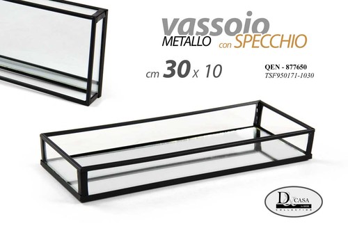 Vassoio metallo nero specchio - metallo,
