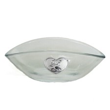 34304 Bomboniere Svuotatasche Alzatina Centrotavola vetro Cuore 25 Anniversario 