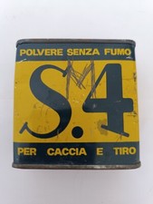 SCATOLA LATTA VUOTA LATTINA DI POLVERE DA SPARO GR 100 S.4 CACCIA