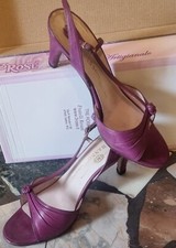 Sandali Vintage vera pelle, taglia 37 color viola ciclamino