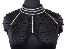 mantello da sposa in perle