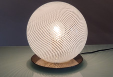 Lampade da tavolo  vetro tessuto ottone produzione Venini  Design Ornella Noorda