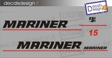 Adesivi motore marino fuoribordo Mariner 15 cv  gommone barca stickers 