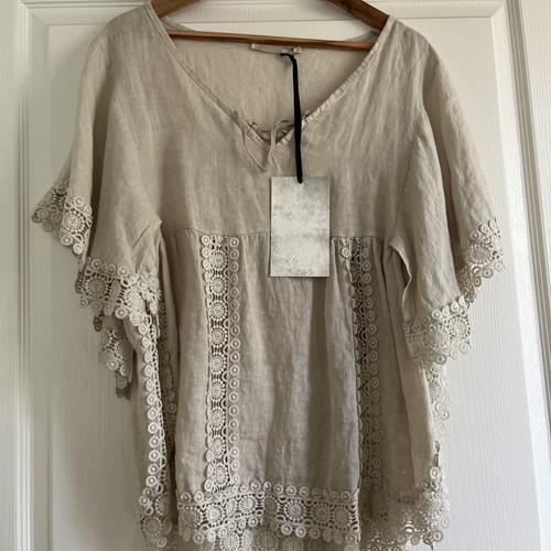 Top lino baci italy nuovo - top,