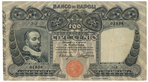 100 lire banco napoli - banco,