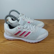 Scarpe da ginnastica Adidas Duramo Lite 2.0 bianche rosa sneakers taglia UK 4.5 usate 