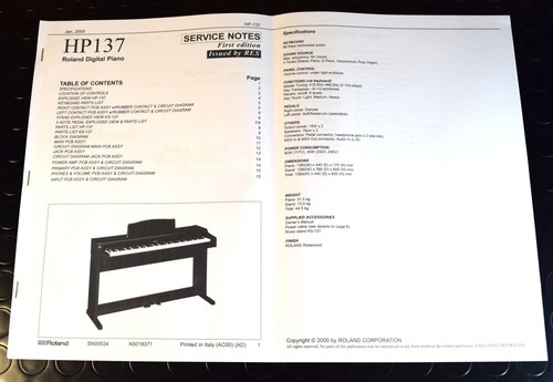 Roland 137 service manual - hp-137,