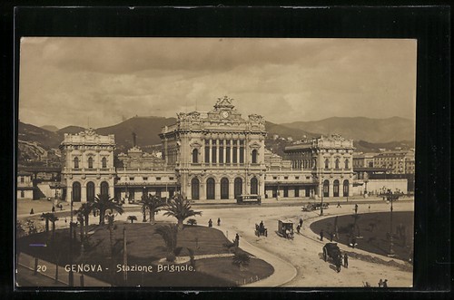 Cartolina genova stazione - genova,,