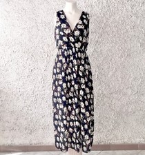 VESTITO ABITO LUNGO BLU MARINO FIORELLINI FLOREALE IMPERO