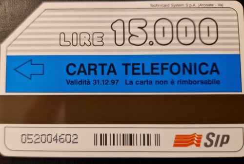 Scheda telefonica lire - lire, 15.000