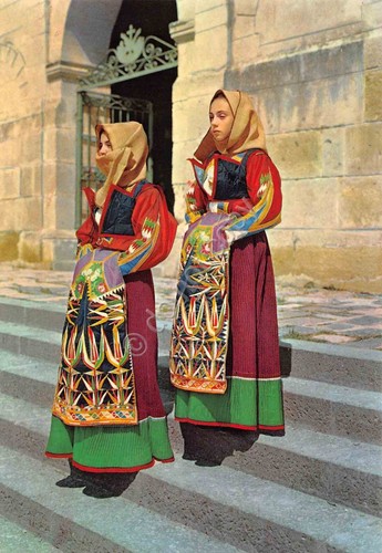 Cartolina costumi tradizionali - cartolina,
