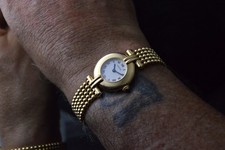 CARTIER RARE COLISEE PARIS LADIES VENDOME 18K GOLD BAND DRESS WATCH WITH BOXES