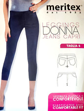 LEGGINGS DONNA PANTACOLLANT LEGGINS COTONE ELASTICIZZATO MERITEX CAPRI NUOVO