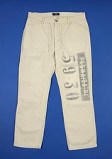 Powell pantalone uomo usato W36 tg 50 gamba dritta lino straight fit beige T8421