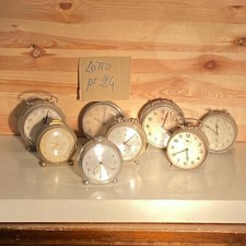 lotto 24 WATCH CLOCK LOTTO PZ 8 MARCA VINTAGE ANTICO OROLOGIO SVEGLIA ANNI 40-70