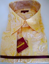 Camicia jacquard uomo gialla