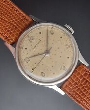 Longines vintage steel watch rare caliber 12.68N Sweep Seconds - fine dial- 1949