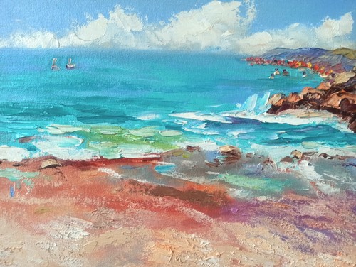Paesaggio marino dipinto olio