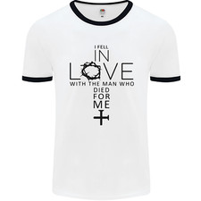 Love con Il Croce Christian Cristo Uomo Ringer