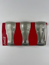 Set Of 3 Coca Cola Vintage 35 Cl Advertising Glasses Boxed 