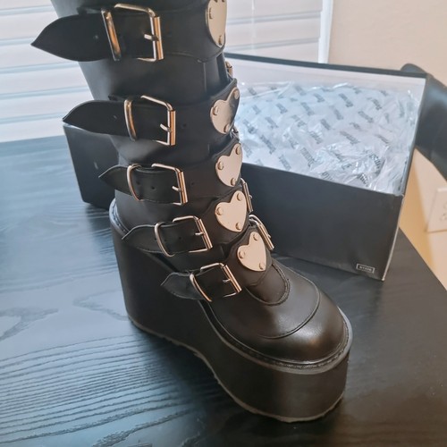 Demonia platform black boots - demonia,